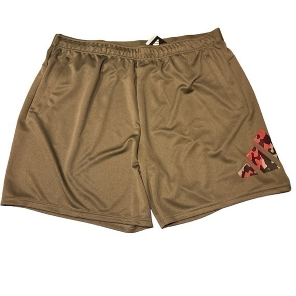 Adidas Aeroready Men's Army Green/Camo Logo Mesh Athletic Shorts - XXL